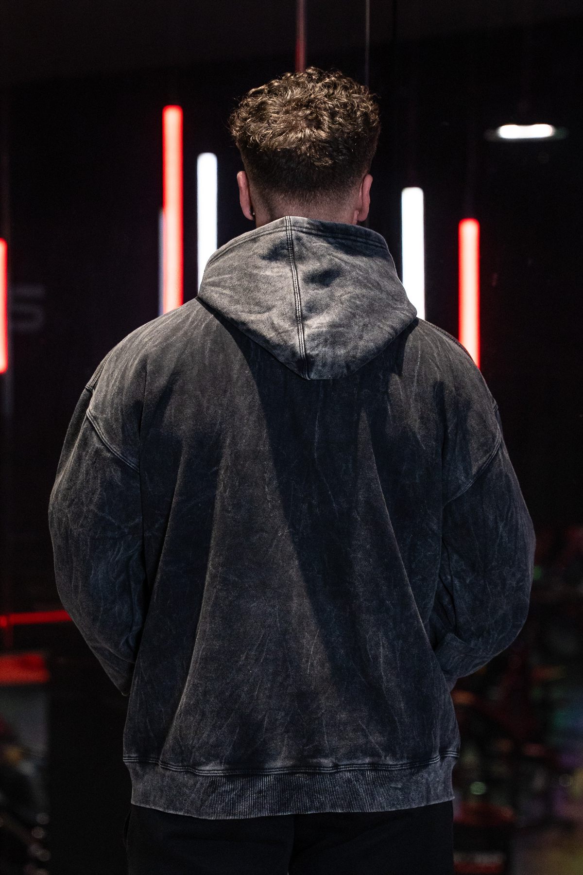 Body Tech Distressed Hoodie worn.