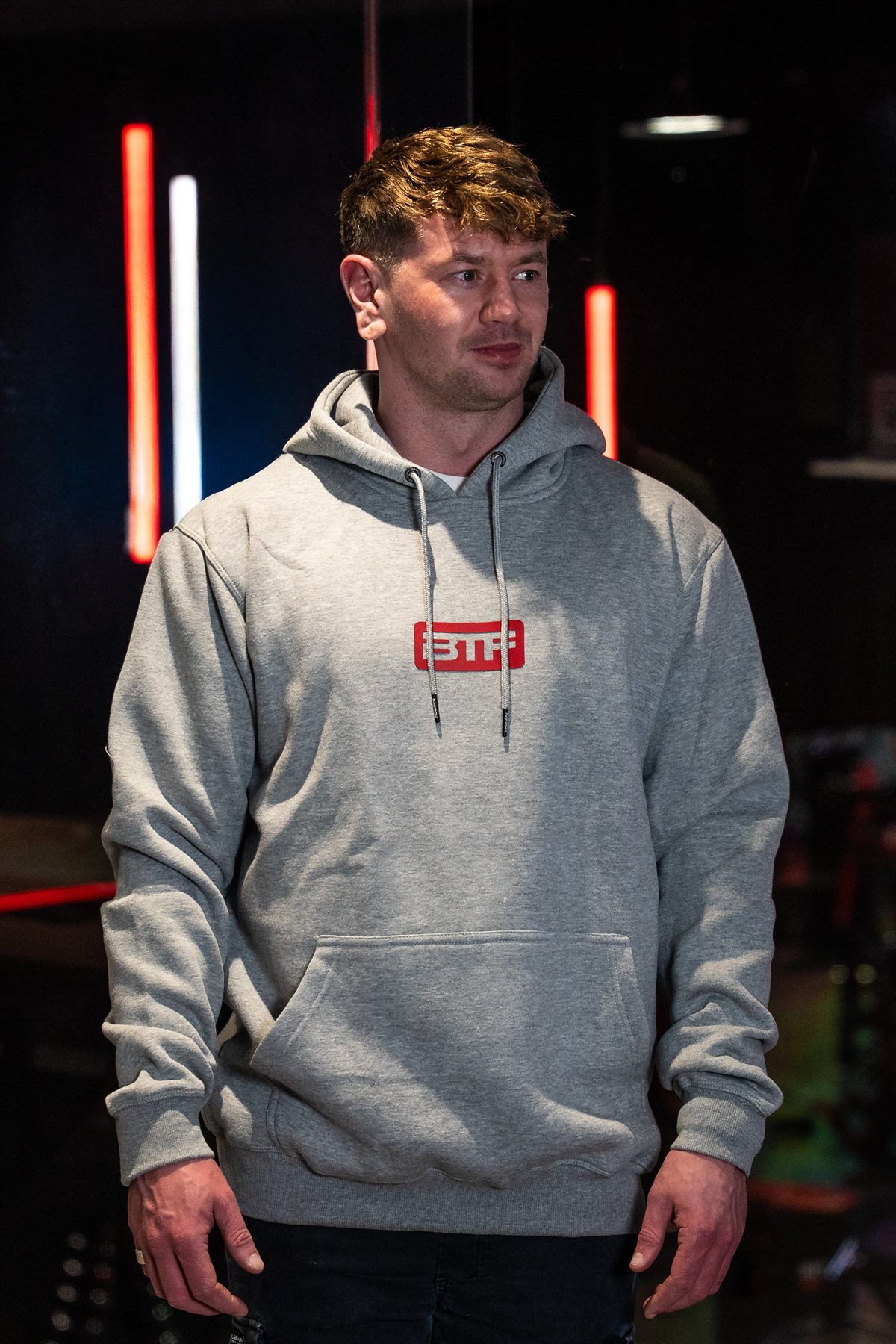 Body Tech Grey Hoodie detail.