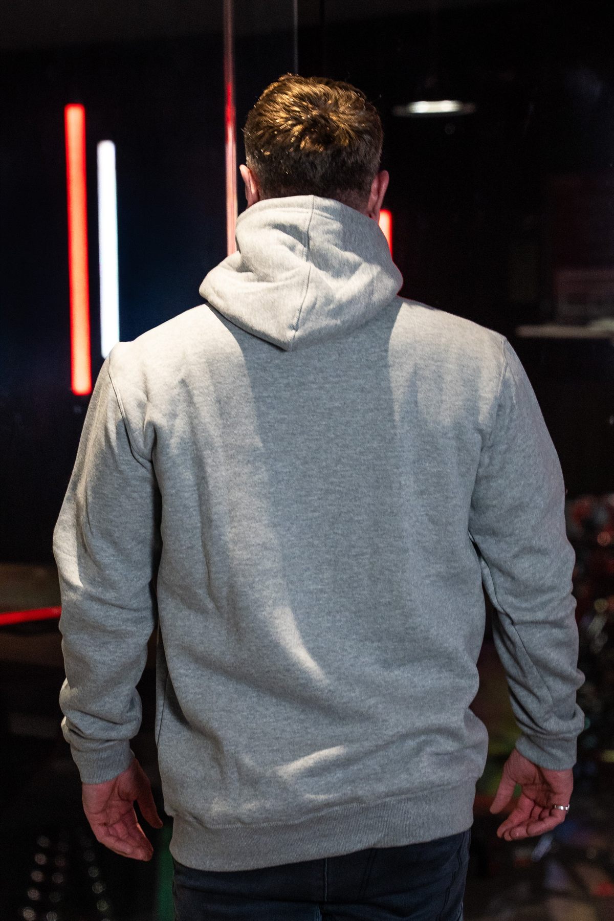 Body Tech Grey Hoodie rear.