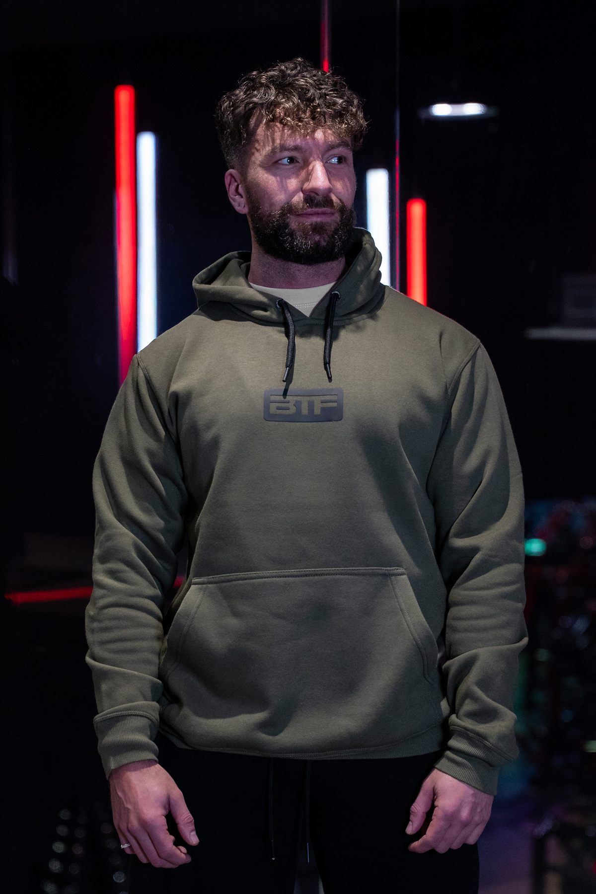 Body Tech Khaki Hoodie front.