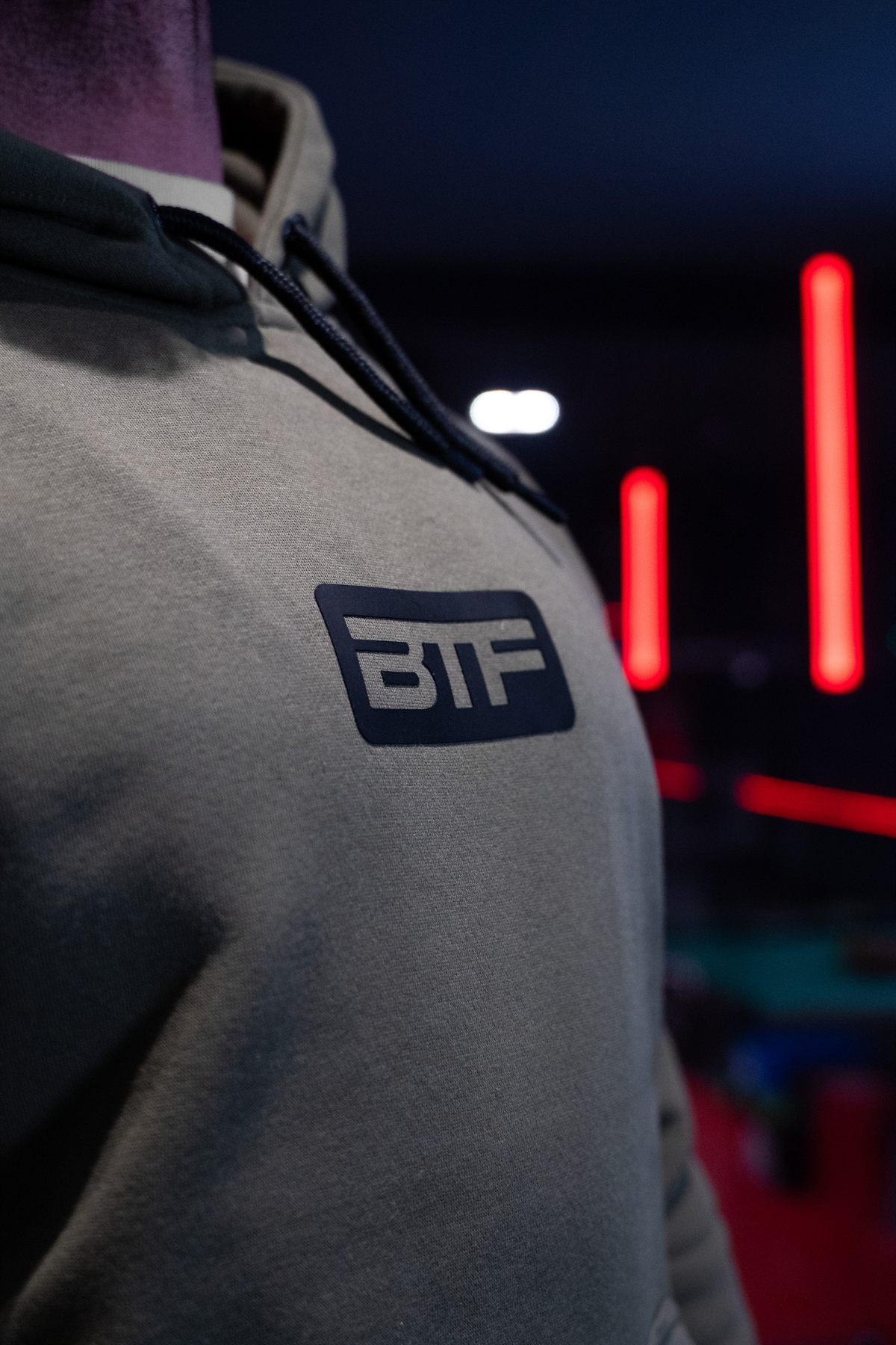 Body Tech Khaki Hoodie worn.