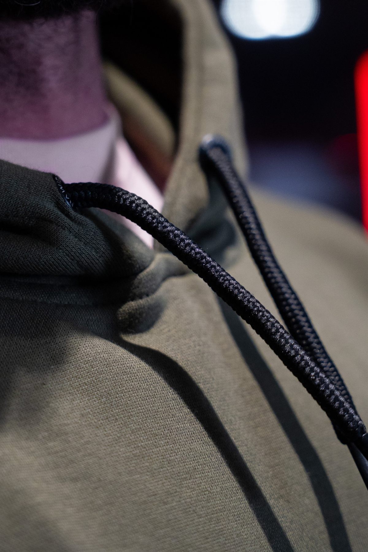 Body Tech Khaki Hoodie detail.