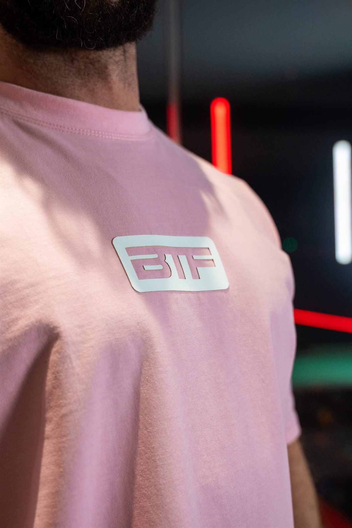 Body Tech Pink Tee worn.