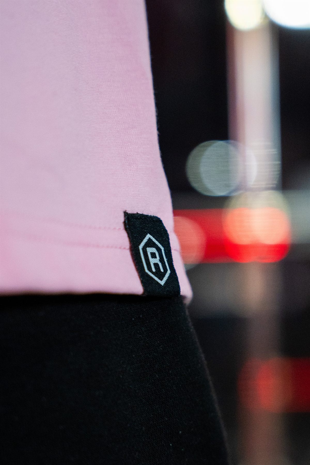 Body Tech Pink Tee detail.