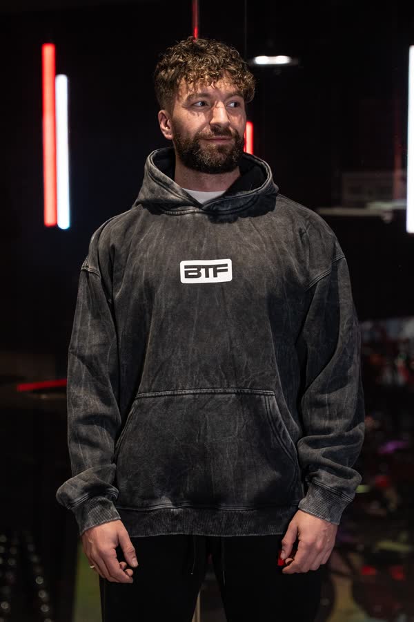 Body Tech Distressed Hoodie front.